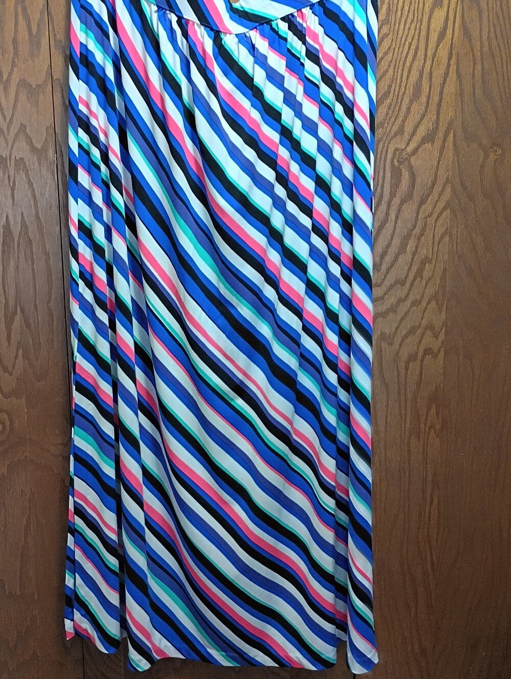 Lane BryantStriped Maxi Skirt in Blue, Teal & Pink  Size 22/24.